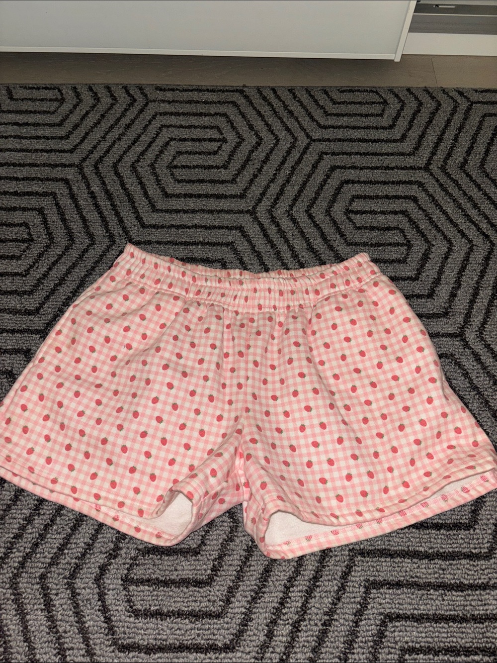 Women’s Pink Strawberry Athletic Lounge Shorts